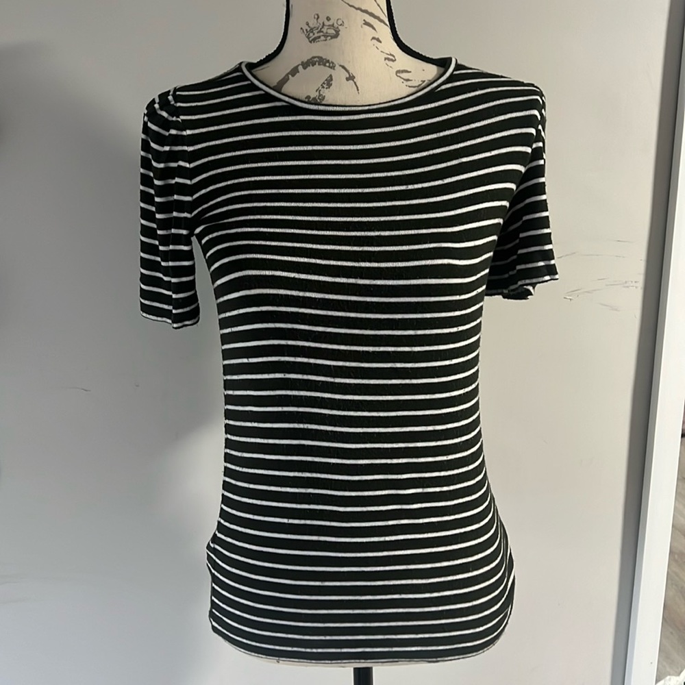 Green striped top